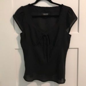 Black dressy cap sleeve blouse
